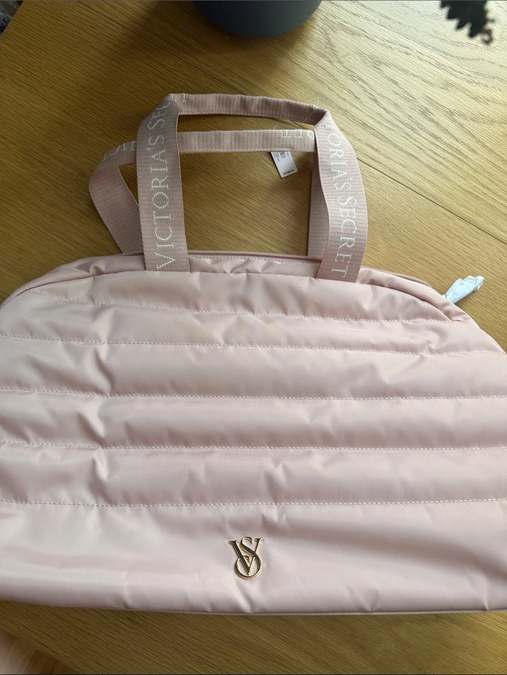 NWT Victoria's Secret Blush Quilted Tote with Logo Straps